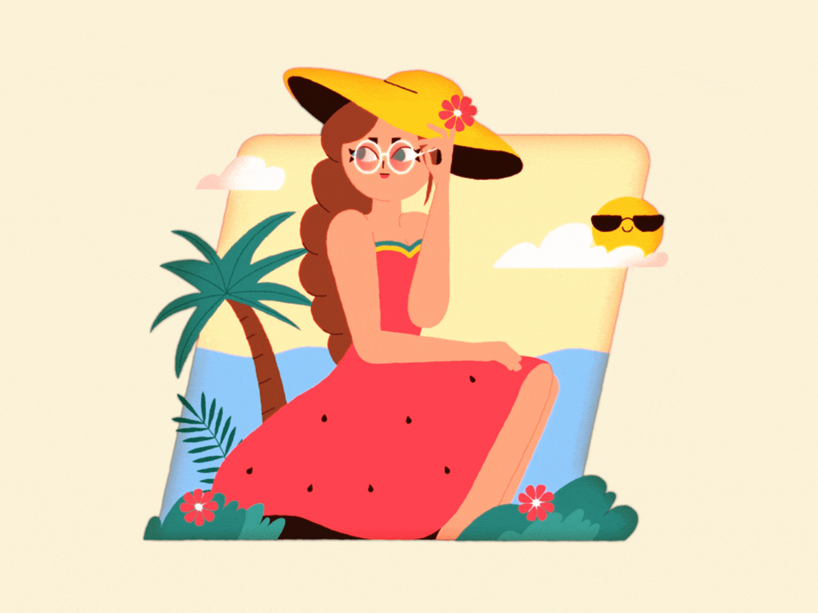 Summer - inmismind DTIYS 16K animation characterdesign design illustration motion design motiongraphics vector