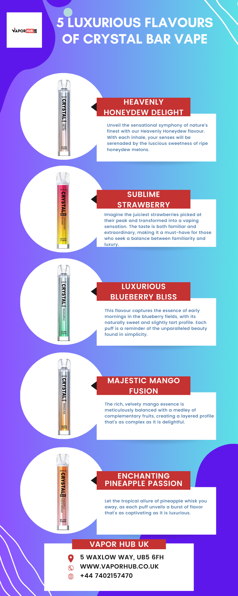 5 Luxurious Flavours of Crystal Bar Vape by Vapor Hub UK on Dribbble
