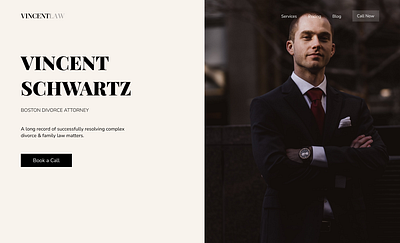 Vincent Schwartz, Divorce Attorney landing pag design graphic design typography ui ux