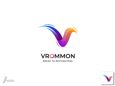 Vrommon - Logo design(Unused) app logo brand identity branding creative logo design gradient logo graphic design icon illustration logo logo designer minimal logo modern logo travel logo