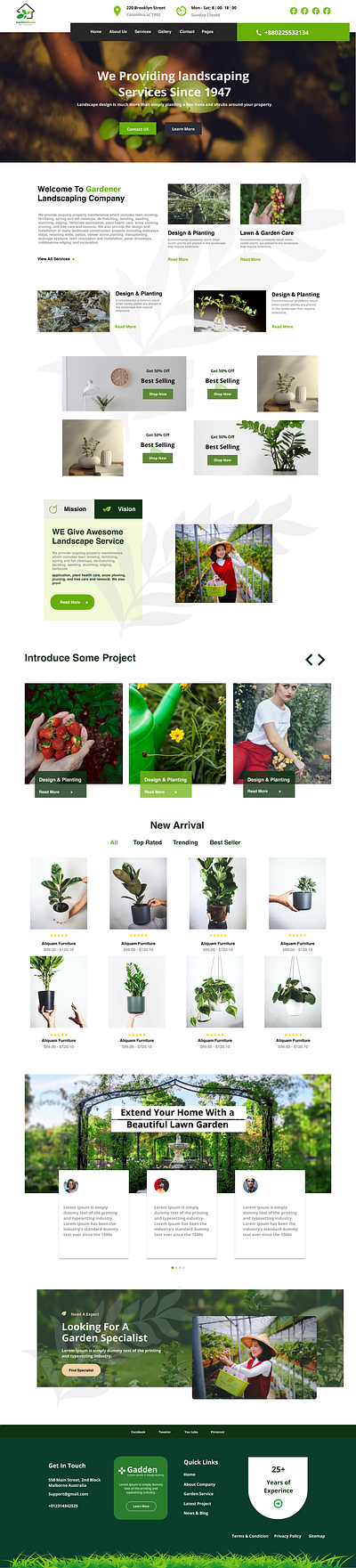 Home Gardening Landing Page figma gradening home garden home gardening landing page house plant landing page design ui uiux ux