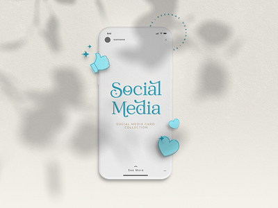 Social Media Card Colletion branding dribbble gifs graphic design icon illustration media portfolio social ui