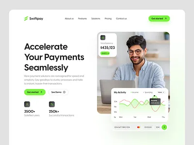 Swiftpay - Hero Design Concept finance hero design hero section homepage design landing page saas ui design web design website design