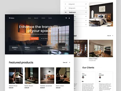 Kakayu - Furniture Landing Page clean design e commerce furniture landing page marketplace modern shop simple ui ui ux ux