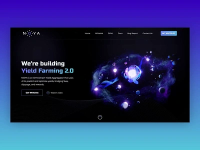 animation for NOYA website 3d 3d animation 3d model animation blockchain crypto defi ethereum hero animation houdini illustration landing motion graphics particles planets space web animation website animation