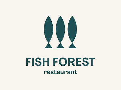 Fish forest restaurants logo animal branding fish food forest icon illustration logo logotype marine mark ocean premium restaurant salmon sardine sea sushi symbol tree