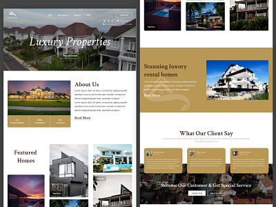 Real Estate Website Design Landing Page Home Page (UI - UX) adobe xd figma landing page real estate ui ux website design