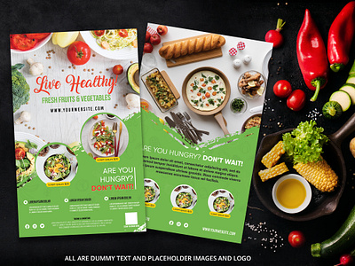 Food Double sided flyer advertisement banner booklet branding brochure design double sided flyer flyer graphic design print ui vector