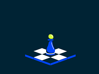 Queening the pawn animation blue chess chess pieces dark mode game graphic design illustration madewithsvgator motion motion graphics pawn queen svg svganimation