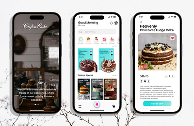 Ceylon Cake Shop Mobile App UI Design branding cake shop app e commerce app figma ios app mobile app mobile app design ui ui design uiux