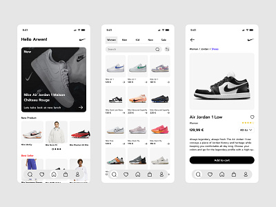 Nike Mobile Application app application design interface ios iphone minimal mobile new nike redesign shop shopping store ui ui design uiux user interface ux design