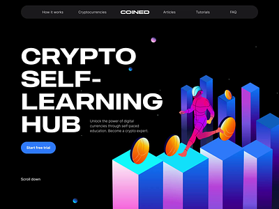 Coined landing page interaction best website crypto crypto education crypto illustration crypto web crypto website design illustration interaction motion top website ui ux web design website