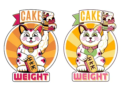 Weightlifter Cat Mascot cat character design illustration japan japanese line art logo logotype lucky maneki neko mascot power print t shirt weighlifting weightlifter