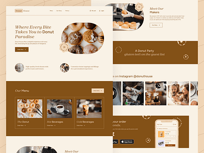 Donut House Landing Page Design branding design design donut website food food design landing page typography ui design web web design website design