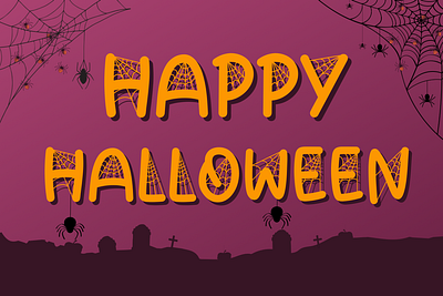 Happy Halloween cute font handwritten font. party font
