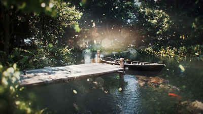 Lake_View_Animation2 3d animation boat cgi exterior forest lake render river unreal
