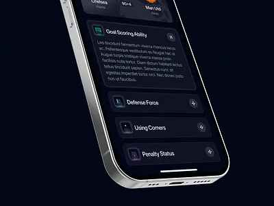 Work in progress for new project ✨ app application article custom icon dark mode dark theme design details football icon icon design icons mobile mobile app soccer ui ui design