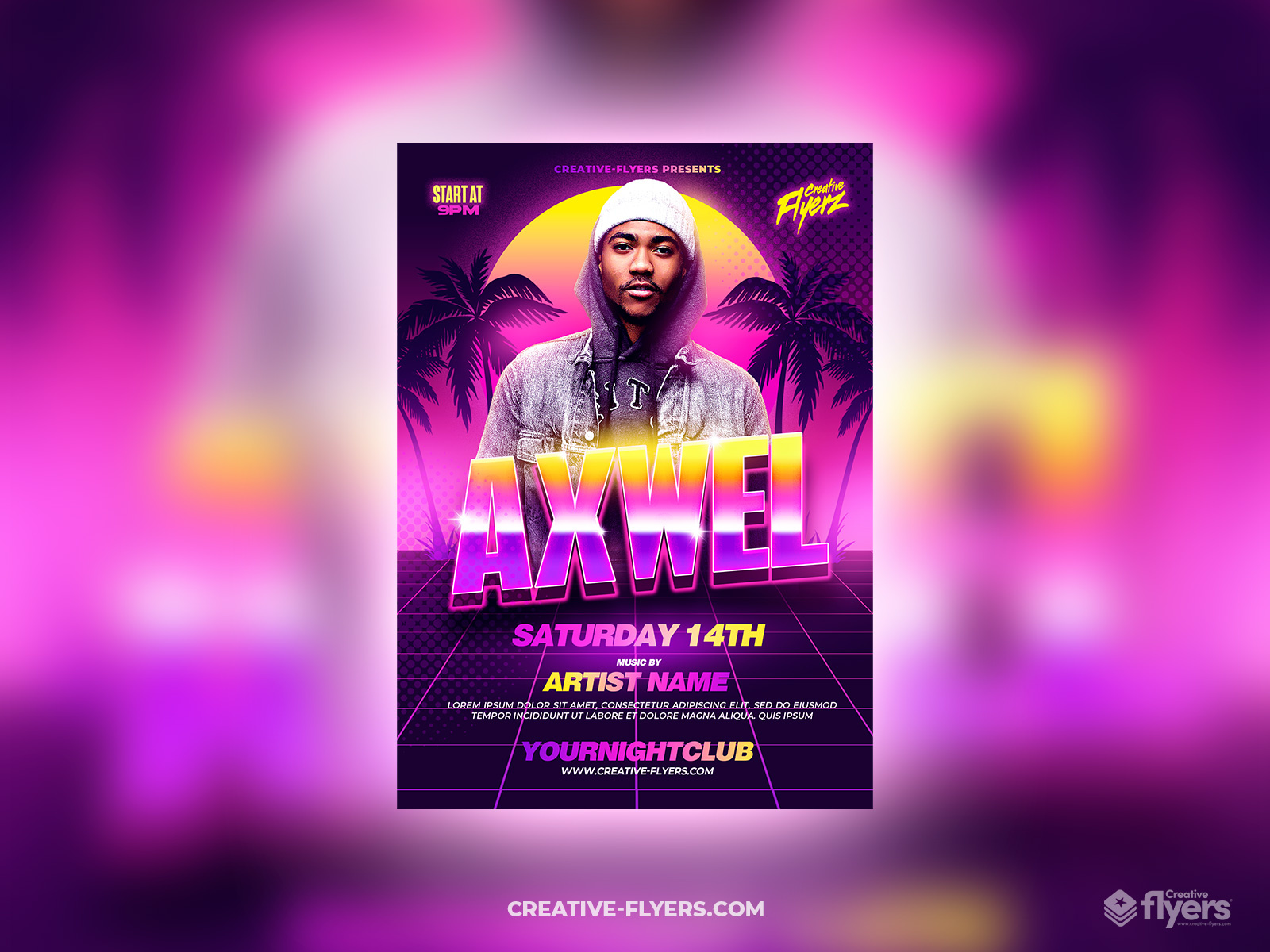 Summer DJ Party Flyer (PSD) creative design dj dj flyer flyer flyer templates graphic design music poster party flyer photoshop poster psd flyer summer flyer