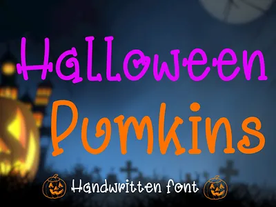 Halloween pumkins card font cloth bag font cute font design handwritten font sans serif font