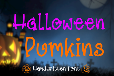 Halloween pumkins card font cloth bag font cute font design handwritten font sans serif font