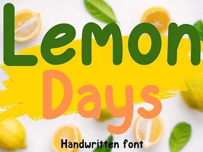 Lemon Days birthday font card font cloth bag font cute font handwritten font