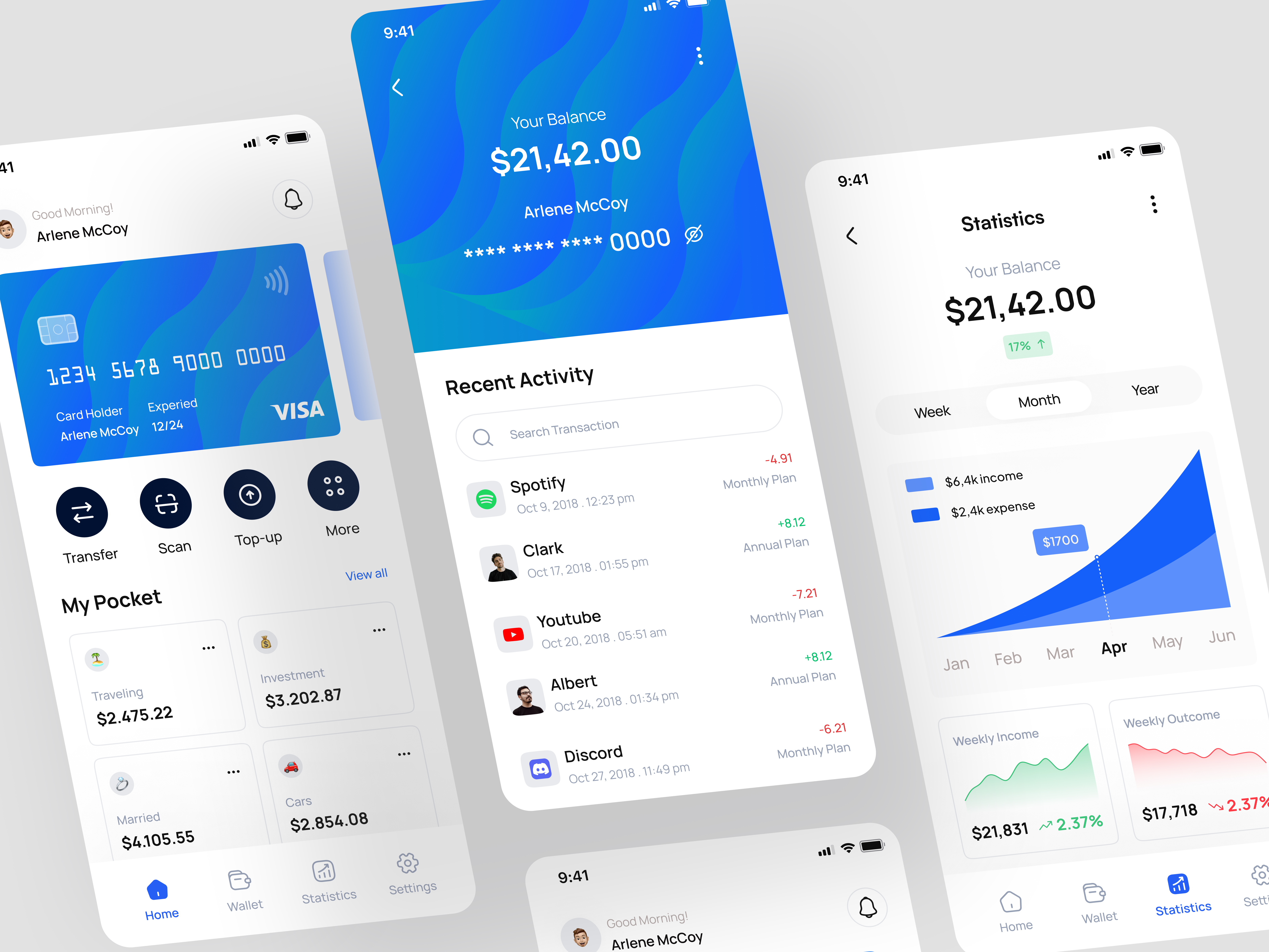 Ofince - Finance Mobile App bank bank account bank app bank card banking card credit card e wallet ewallet finance finance app financial fintech ios mobile money transfer transactions transfer ui wallet