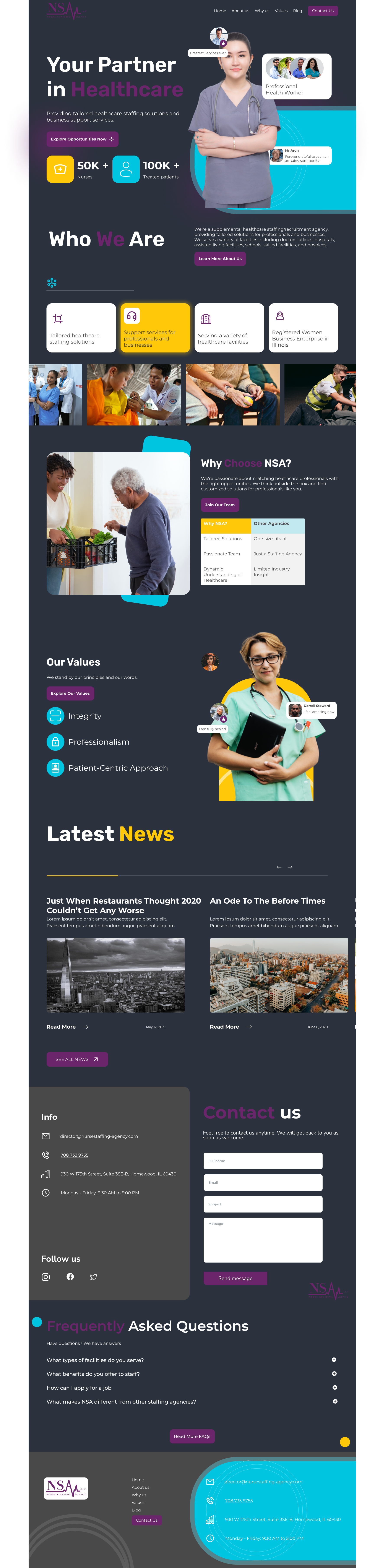 Website for Medical staffing agency design saas design ui ux