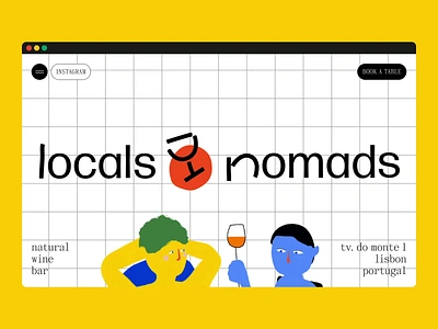 Locals & Nomads wine bar alcohol animation bar cafe coctails cuisine drinks fast food food illustration lisbon menu natural wine nomad restaurant restaurant branding service industry tile wine wine bar