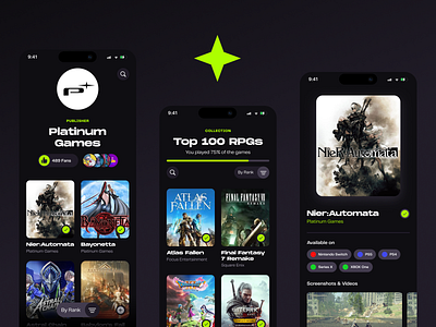 Game Listing App app design minimal mobile ui ux