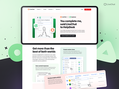 Landing Page Design for LiveChat product branding design graphic design illustration landing page landing page design saas product ui ux web design