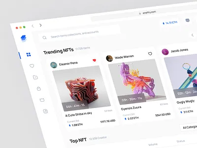 Enefity - NFT Marketplace Dashboard cryptoart cryptocurrency dashboard dashboard design ethereum nft nft art nft dashboard nft dashboard design nft design nft marketplace nft marketplace design nft product nfts trading ui design uiuxdesign wallet web design website