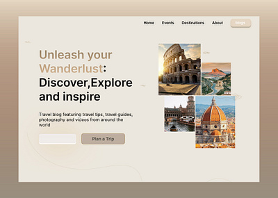 Travel blog website UI design app branding design graphic design illustration logo project typo typography ui ux visual design website