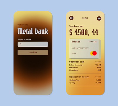 Metal bank - industrial bank design concept bank branding design graphic design ui ux web