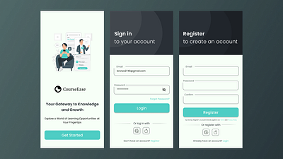 DailyUI 001 - Login/Sign Up Page app appdesign clean course app courses dailyui design illustration login logo signup ui