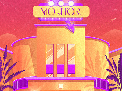 Molitor design digitalart graphic design illustration neonsign poster retro summer sunset swimmingpool synthwave vaporwave vector