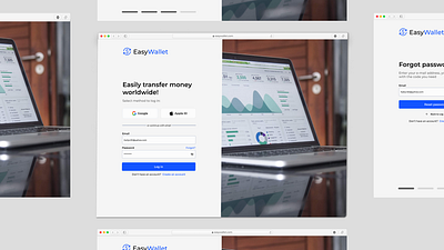 Sign In and Sign Up forms for a Fintech product design log in sign up ui ux