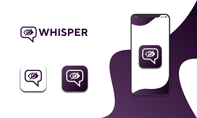 Whisper App Icon and Logo Design app branding design graphic design illustration logo typography ui ux vector