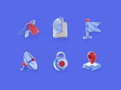 Blue 3D Icon Pack 3 3d 3danimation 3dart 3dmodeling animation blender3d design illustration