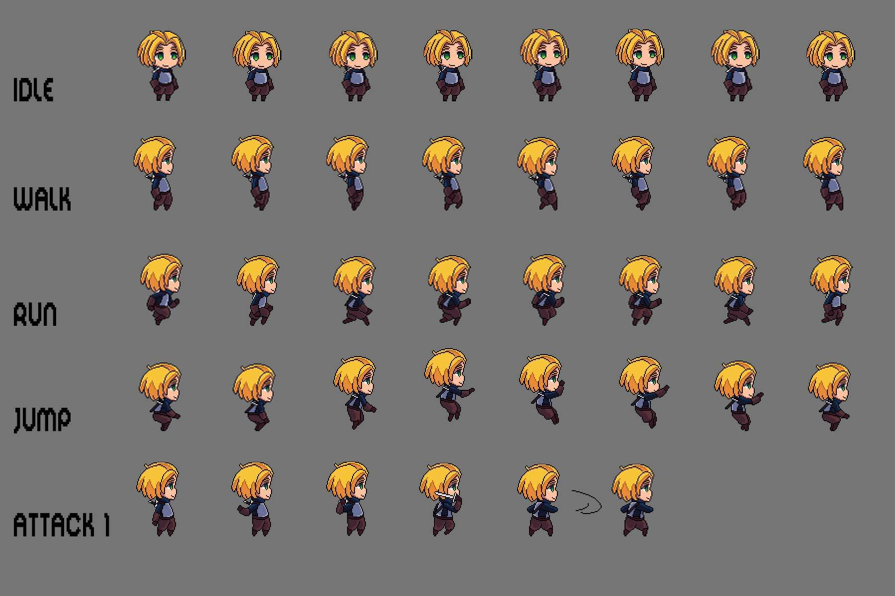 Free Fantasy Chibi Male Sprites Pixel Art by 2D Game Assets on Dribbble