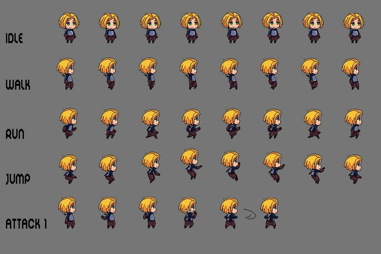 Free Fantasy Chibi Male Sprites Pixel Art by 2D Game Assets on Dribbble