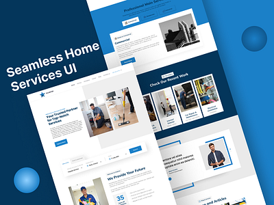 "Seamless Home Services UI: A Glimpse into Modern Convenience" banner branding design graphic design illustration logo ui uiux ux web design