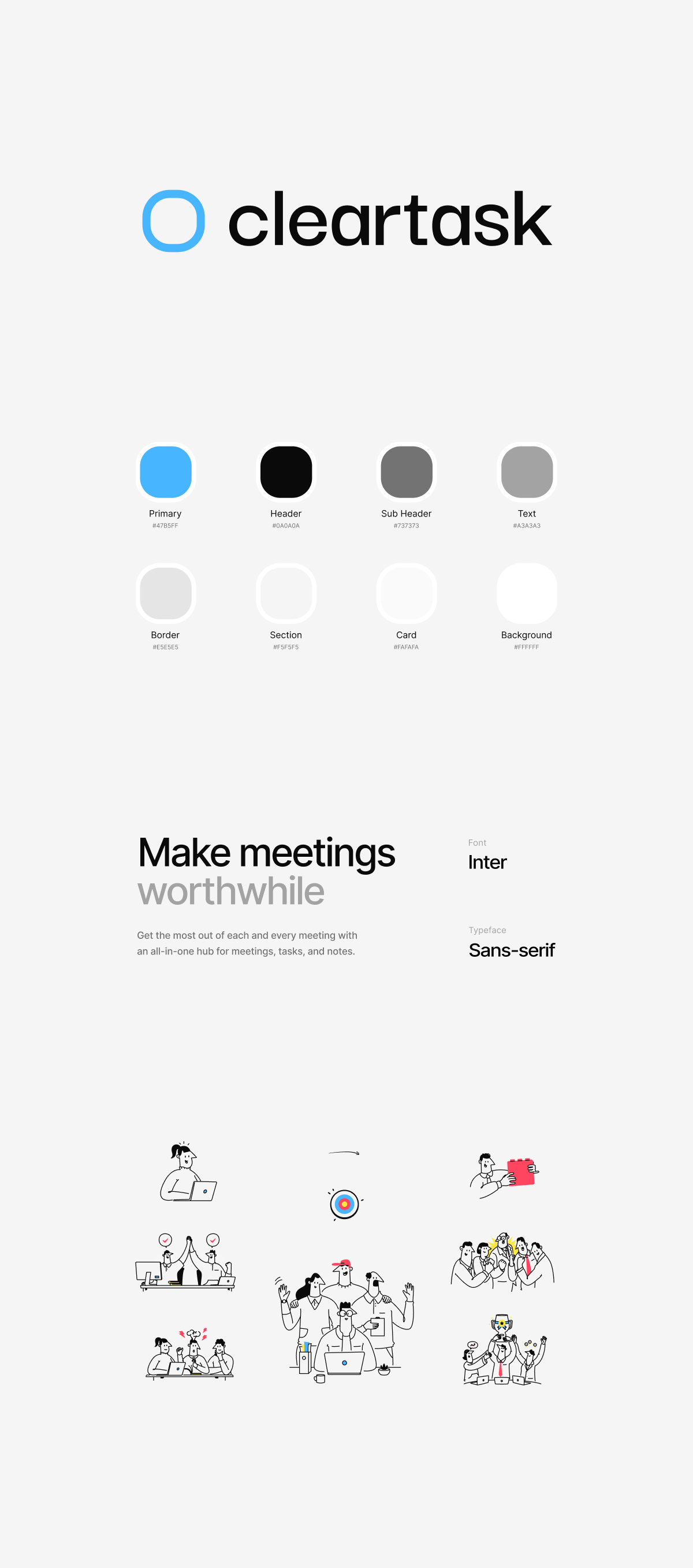 Cleartask Branding branding colour palette design illustration logo