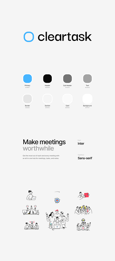 Cleartask Branding branding colour palette design illustration logo