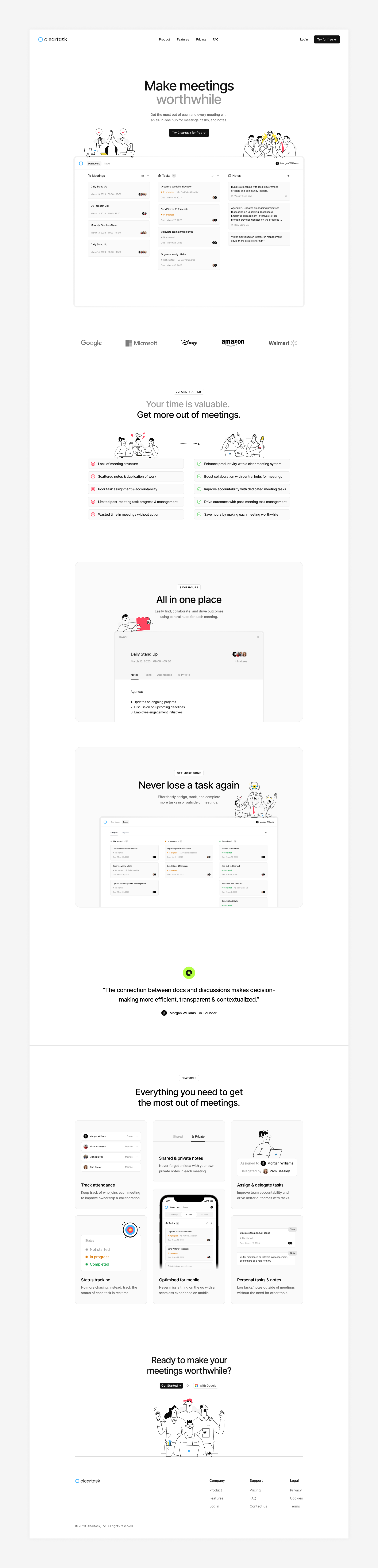 Cleartask Website design landing page ui website
