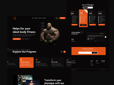 Gym Landing Page (By Evghenii Conev) app branding design evgheniiconev graphic design illustration lizzardlab logo ui vector