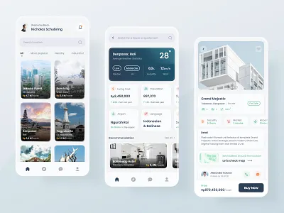 Properties & Travel App app city design graphic design house mobile properties travel ui ux