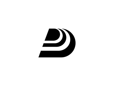 D abstract cable d icon letter logo monogram swoosh symbol