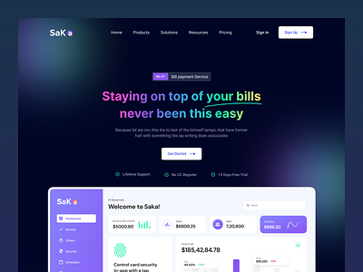 Dark Saas Landing Page Header Exploration dark dark saas dark theme landing page design saas saas landing page saas ui saas website web design webdesign website website concept website design