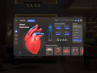 Spatial UI Design | Healthcare Dashboard User Interface design figma ui ux