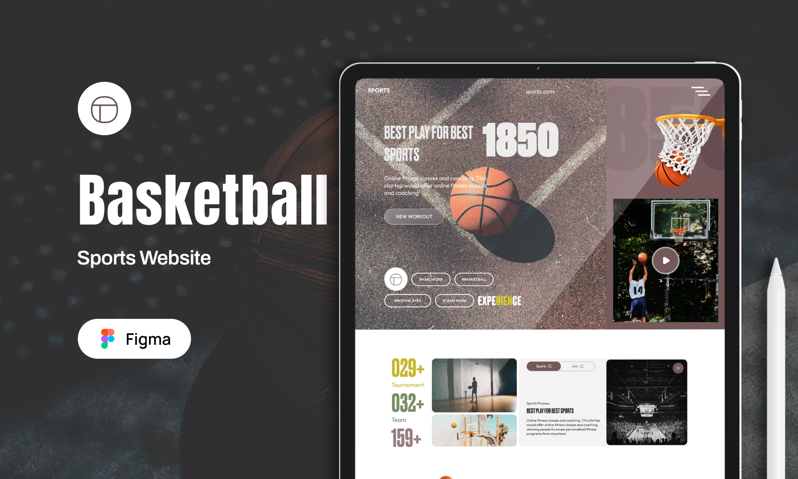 Sports landing page UI Design | Basketball basketball landing page figma gaming gaming landing page landing page landing page design landing page ui sports activity website sports landing page ui ui ux ux web design website website design website ui website ui design
